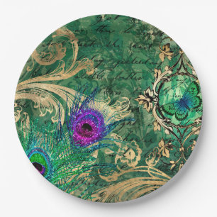 Assiettes En Carton Peacock vintage pour toutes les occasions