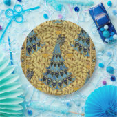 Assiettes En Carton Peacocks Birds Rowan Trees Art Nouveau (Fête)