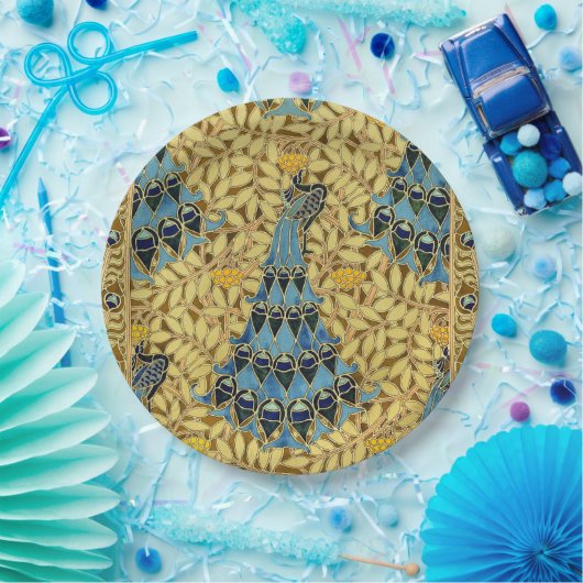 Assiettes En Carton Peacocks Birds Rowan Trees Art Nouveau (Fête)