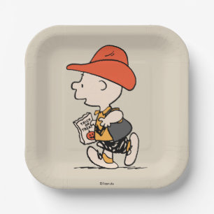 Assiettes En Carton Peanuts Charlie Brown Cowboy Halloween