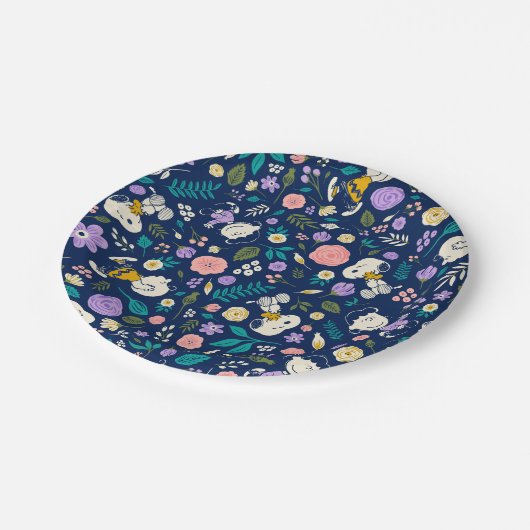 Assiettes En Carton Peanuts In Bloom Pattern (Angle)