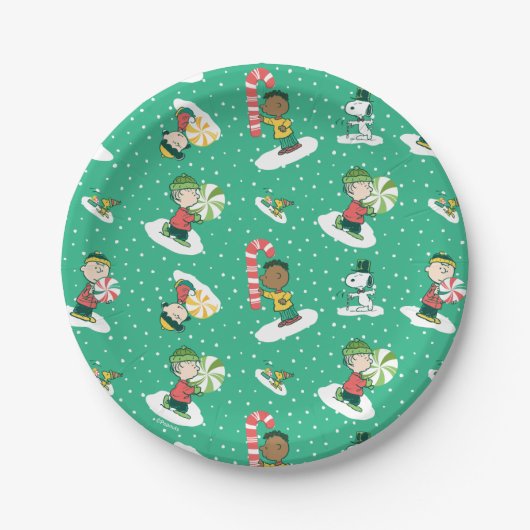 Assiettes En Carton Peanuts Peppermint Dreams Snowflake Motif (Devant)