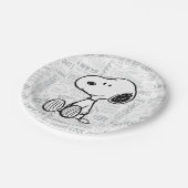 Assiettes En Carton PEANUTS | Snoopy on Black White Comics (Angle)