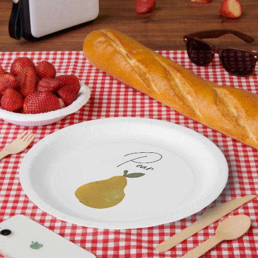 Assiettes En Carton Pear Fruit Illustration (Pique-nique)