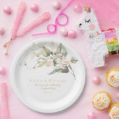 Assiettes En Carton Pearl Blush Floral Elegance Motif Mariage ID989 (Fête)