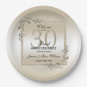 Assiettes En Carton Pearl Gem & Parties scintillant 30e anniversaire d (Devant)