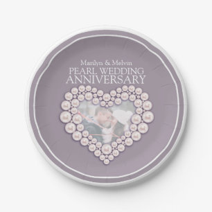 Assiettes En Carton Pearl mariage anniversaire de photo plaque de papi