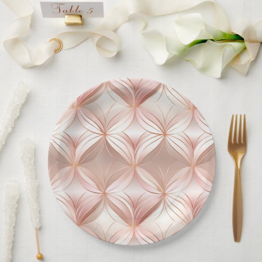 Assiettes En Carton Pearl Rose Gold (Mariage)