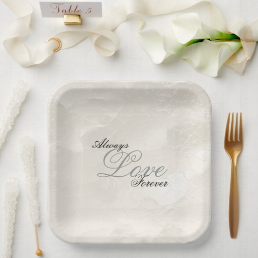 Assiettes En Carton Pearl White Glam Amour toujours Mariage (Mariage)