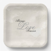 Assiettes En Carton Pearl White Glam Amour toujours Mariage (Recto)