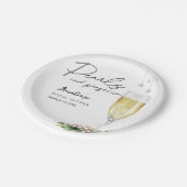 Assiettes En Carton Pearls Et Prosecco Élégante Fête des mariées Verdo (Angle)