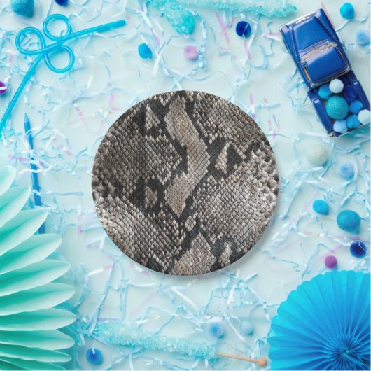 Assiettes En Carton Peau de Serpent Python de luxe - Rich Elegant Mode (Fête)