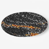 Assiettes En Carton Peau Empreinte de léopard couleur rétro #115 (Angle)