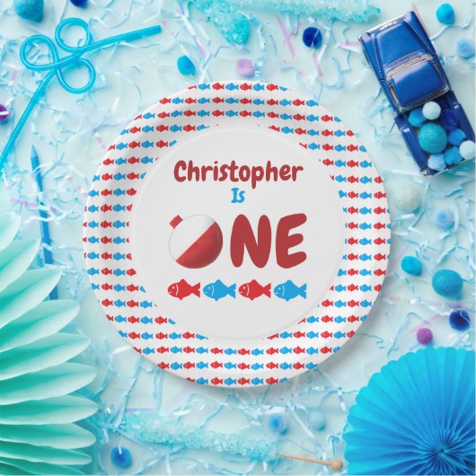 Assiettes En Carton Pêche 1er anniversaire (Fête)