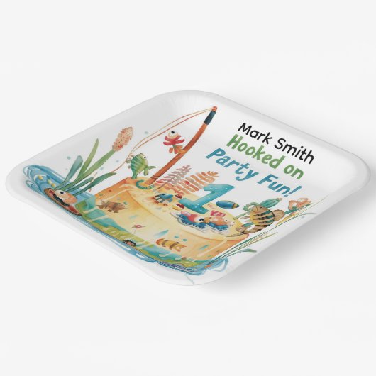 Assiettes En Carton Pêche 1er Anniversaire Fête avec Cake Design (Angulaire)