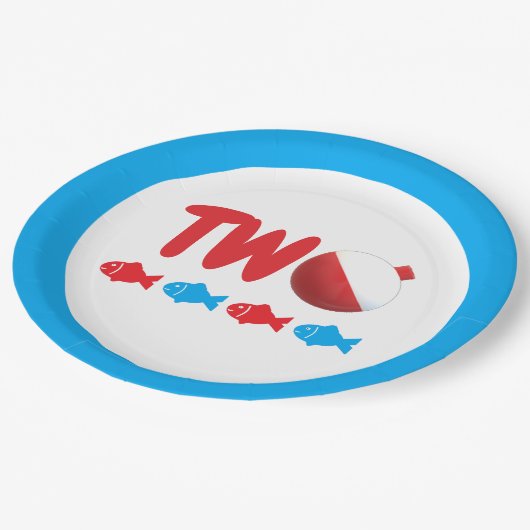 Assiettes En Carton Pêche 2e anniversaire (Angle)