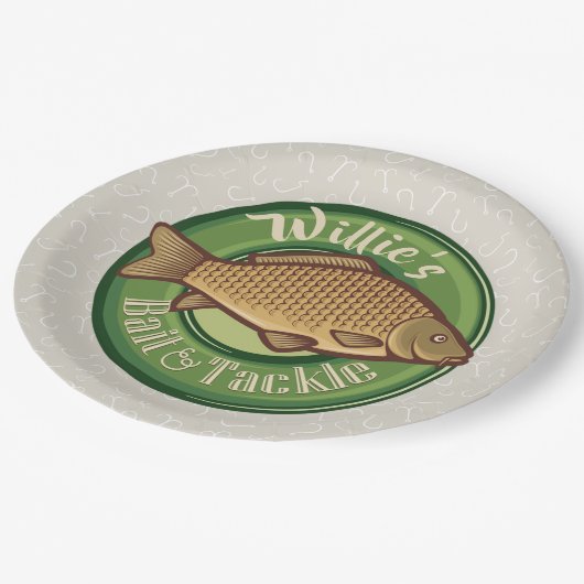 Assiettes En Carton Pêche à la ligne personnalisée (Angle)
