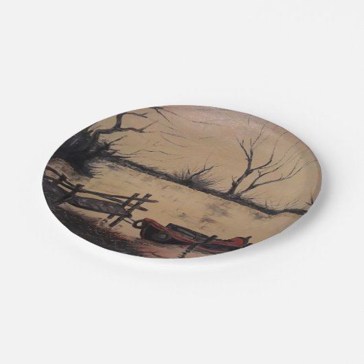 Assiettes En Carton Pêche au lac (Angle)