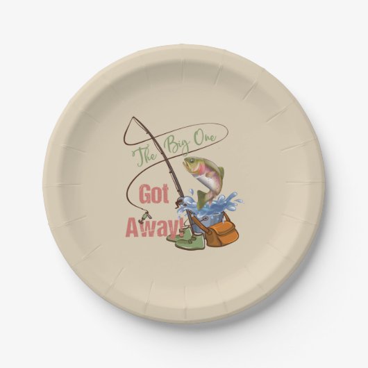 Assiettes En Carton Pêche de truite arc-en-ciel - la grande partie (Devant)