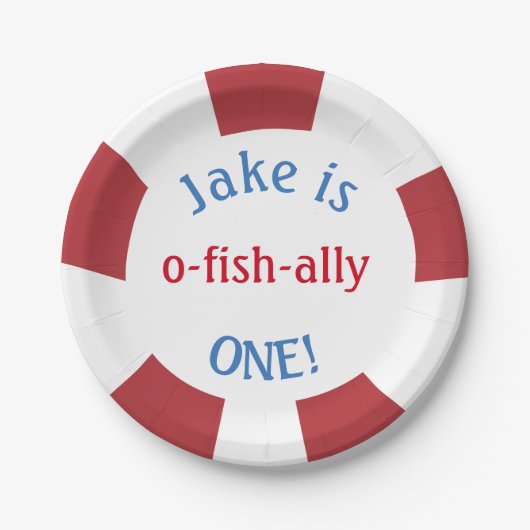 Assiettes En Carton Pêche des plats orientés pour l'anniversaire (Devant)