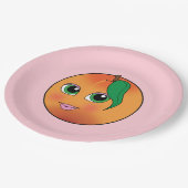 Assiettes En Carton Pêche douce (Angle)