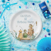 Assiettes En Carton Pêche en famille : 1er anniversaire d'un garçon (Fête)