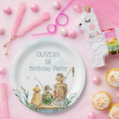 Assiettes En Carton Pêche en famille : 1er anniversaire d'un garçon (Fête)