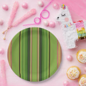 Assiettes En Carton Pêche et bandes vertes (fond) (Fête)