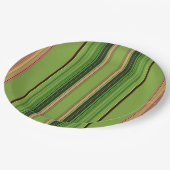 Assiettes En Carton Pêche et bandes vertes (fond) (Angle)