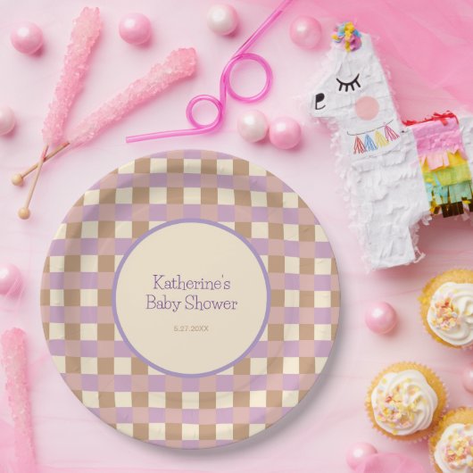 Assiettes En Carton Pêche Et Lavande Dustées (Fête)