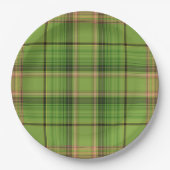 Assiettes En Carton Pêche et Plaid vert (fond) (Devant)
