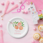 Assiettes En Carton Pêche Fleur Un Doux Pêche Anniversaire (Fête)