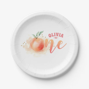 Assiettes En Carton Pêche Fruit mignon 1er anniversaire fête