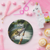 Assiettes En Carton Pêche Man Cave Lake House Bass Fish (Fête)