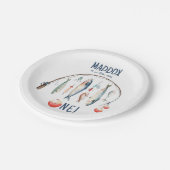Assiettes En Carton Pêche O-Fish-Ally Le Big One Blue Boy Anniversaire (Angle)