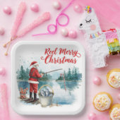 Assiettes En Carton Pêche Père Noël thème Noël (Fête)