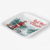 Assiettes En Carton Pêche Père Noël thème Noël (Angulaire)