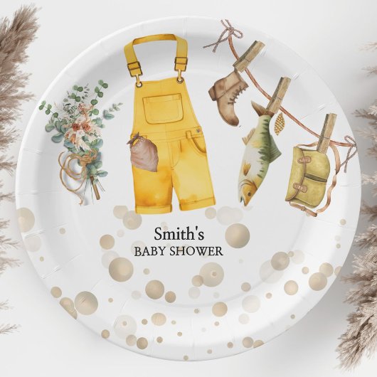 Assiettes En Carton Pêche Petit Baby shower Pêcheur