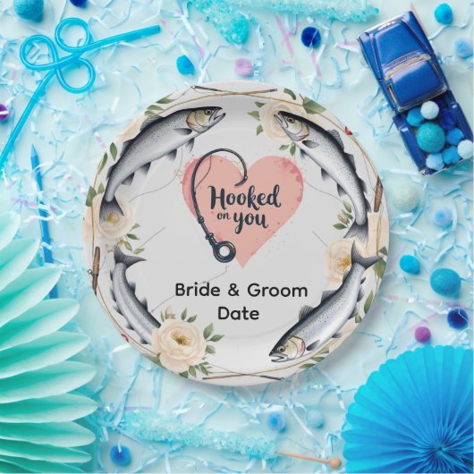 Assiettes En Carton Pêche Thème de mariage pour les amateurs de pêche (Fête)