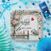 Assiettes En Carton Pêcheur mariage avec verge et fleurs (Fête)