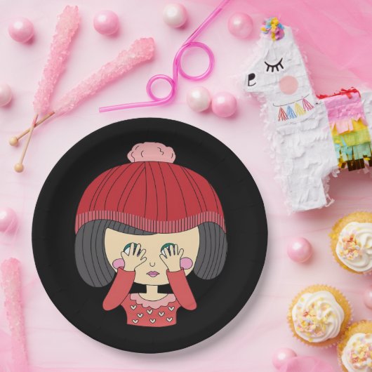 Assiettes En Carton Peekaboo Girl Sloth Design (Fête)