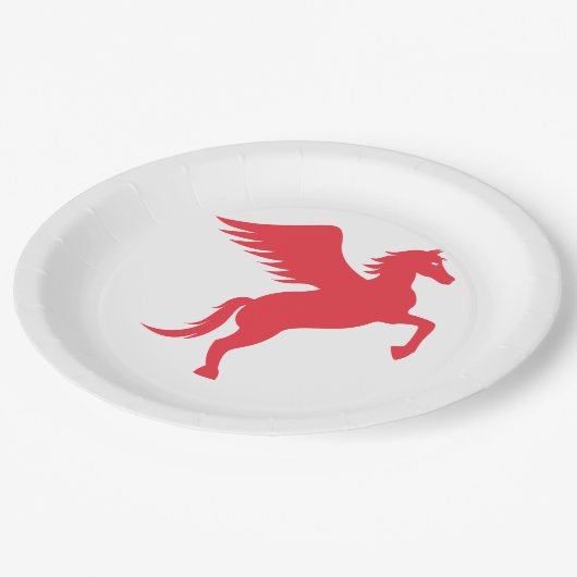 Assiettes En Carton Pegasus rouge (Angle)