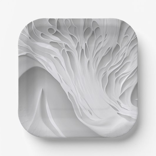 Assiettes En Carton Peigne blanche (Recto)