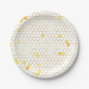 Assiettes En Carton Peigne d'or blanc élégant