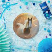 Assiettes En Carton Peignez l'or de cheval la plaque à papier de 7 (Fête)