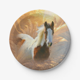 Assiettes En Carton Peignez l'or de cheval la plaque à papier de 7