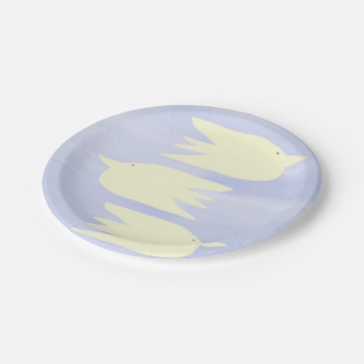 Assiettes En Carton peindre des colombes (Angle)