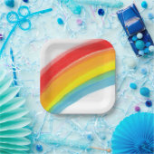 Assiettes En Carton Peint Arc-en-ciel classique Anniversaire (Fête)