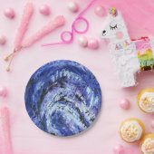 Assiettes En Carton Peint en bleu (Fête)