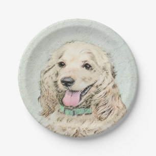 Assiettes En Carton Peinture à la boule de Cocker Spaniel - Art origi
